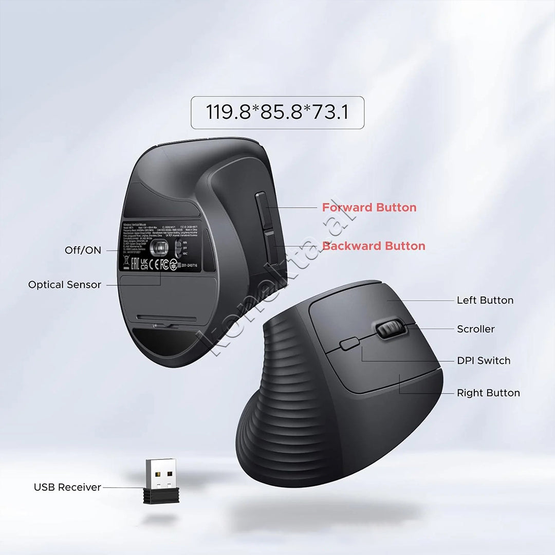 Maus Wireless Vertikal 4000DPI Ugreen