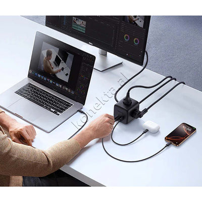 Multiprize 3 Vendeshe Me Porta 1xUSB-A Dhe 2xUSB-C Baseus