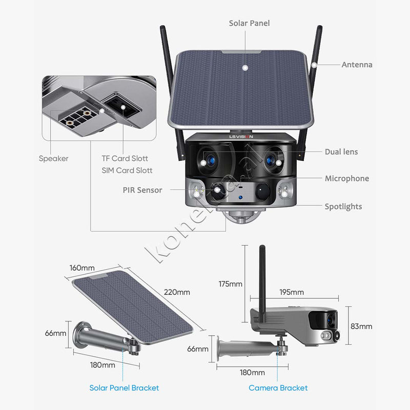 Kamera Sigurie Per Shtepi Outdoor 4MP Duale