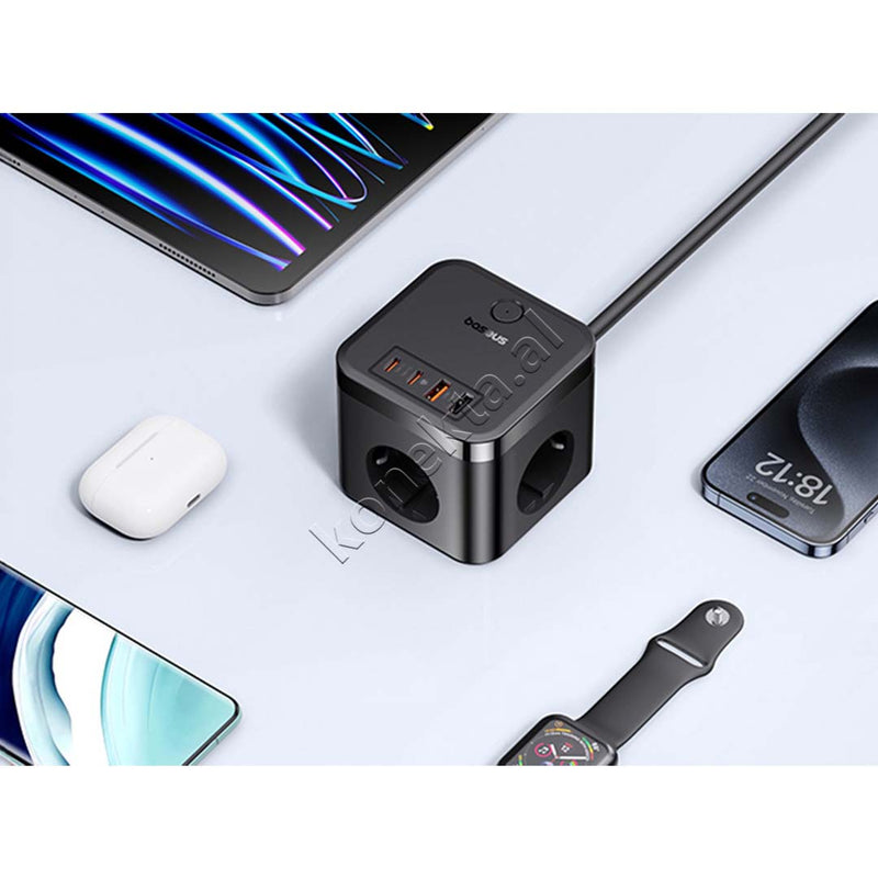 Multiprize 3 Vendeshe Me Porta 2xUSB-A Dhe 2xUSB-C Baseus