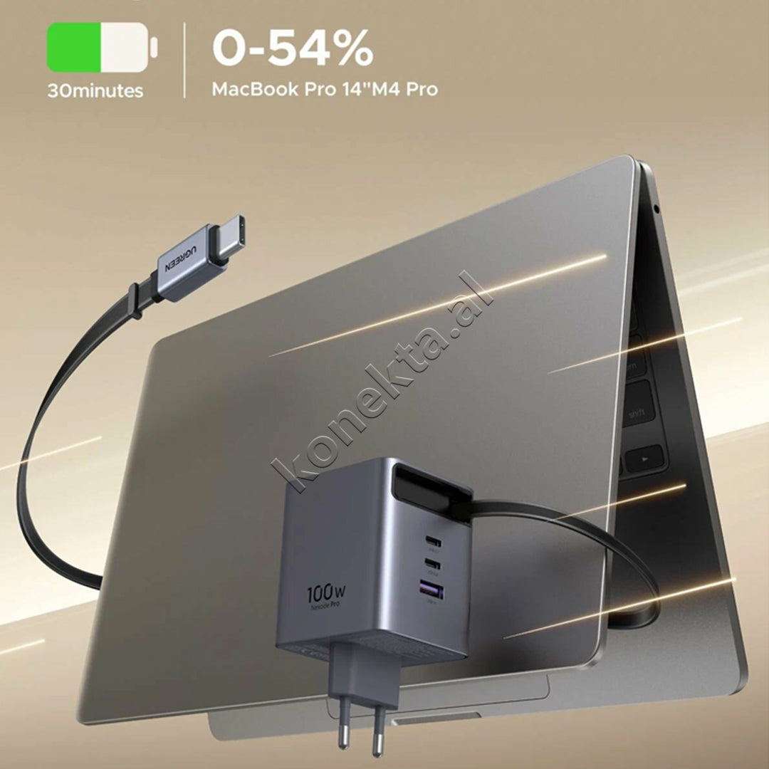 Adaptor Karikimi Nexode Pro 100W GaN Me Fishe USB-C Ugreen