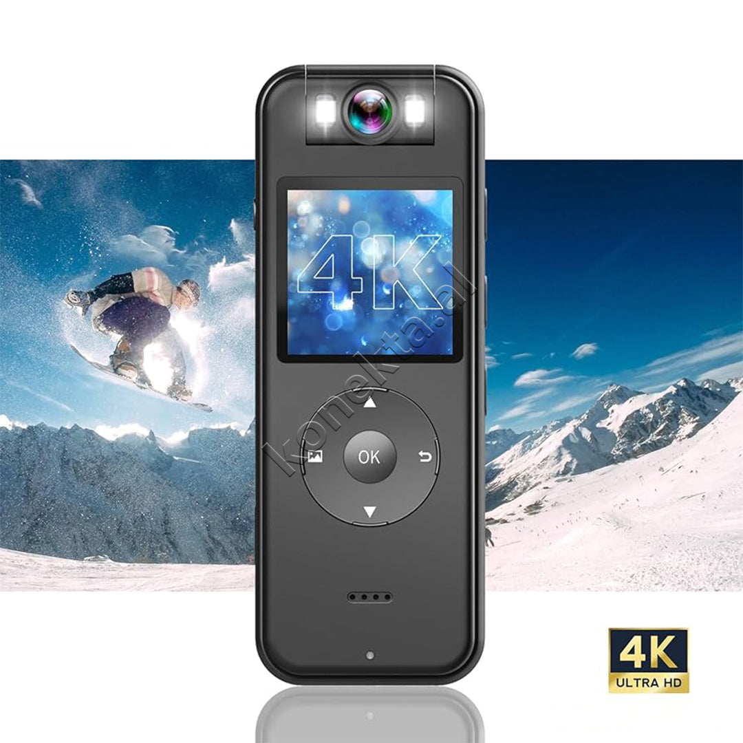 Kamera Trupi Multifunksionale e Rrotullueshme 180° 4K Ultra HD