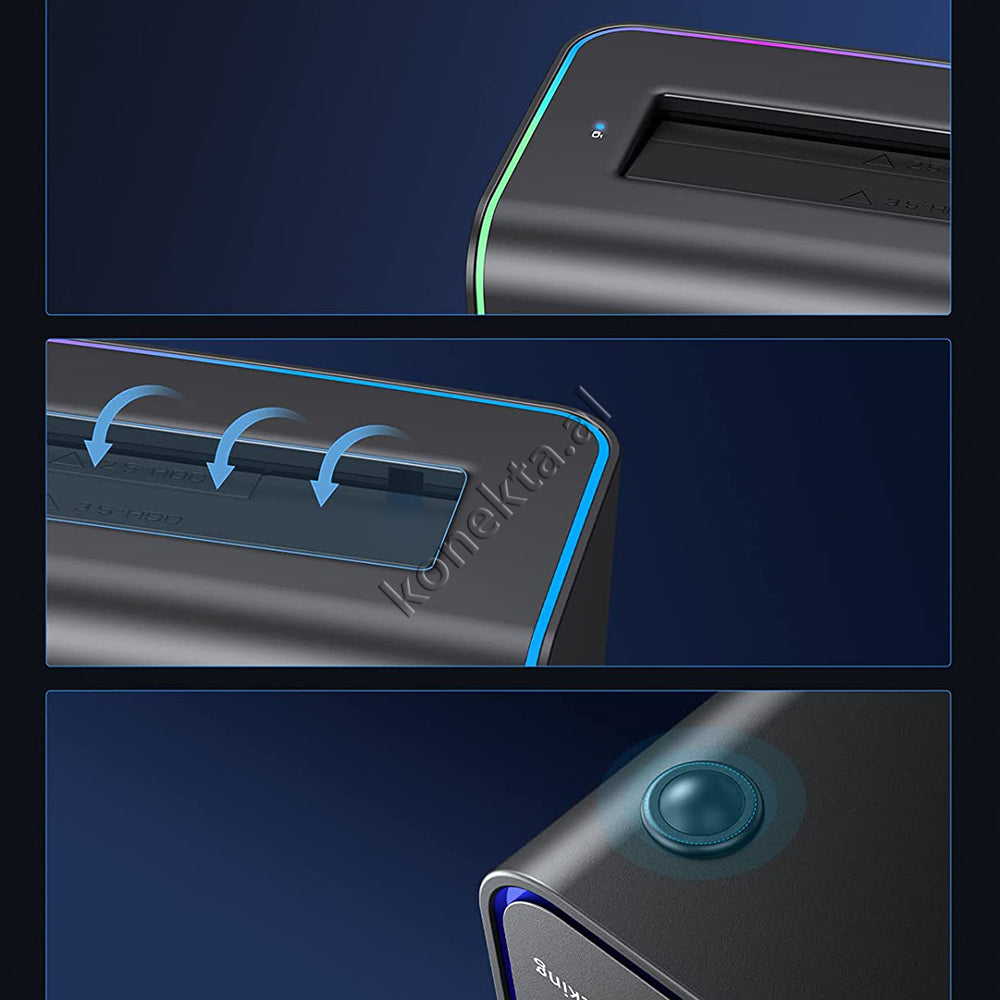 Lexues Hard Disk & SSD 3.5" / 2.5" Orico Me Porte Type-C Me Llambe RGB