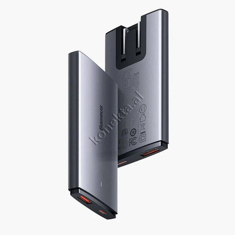 Karikues Ultra i Hollë 65W Baseus Me 1 Porta Type-C Dhe 1 Porte USB