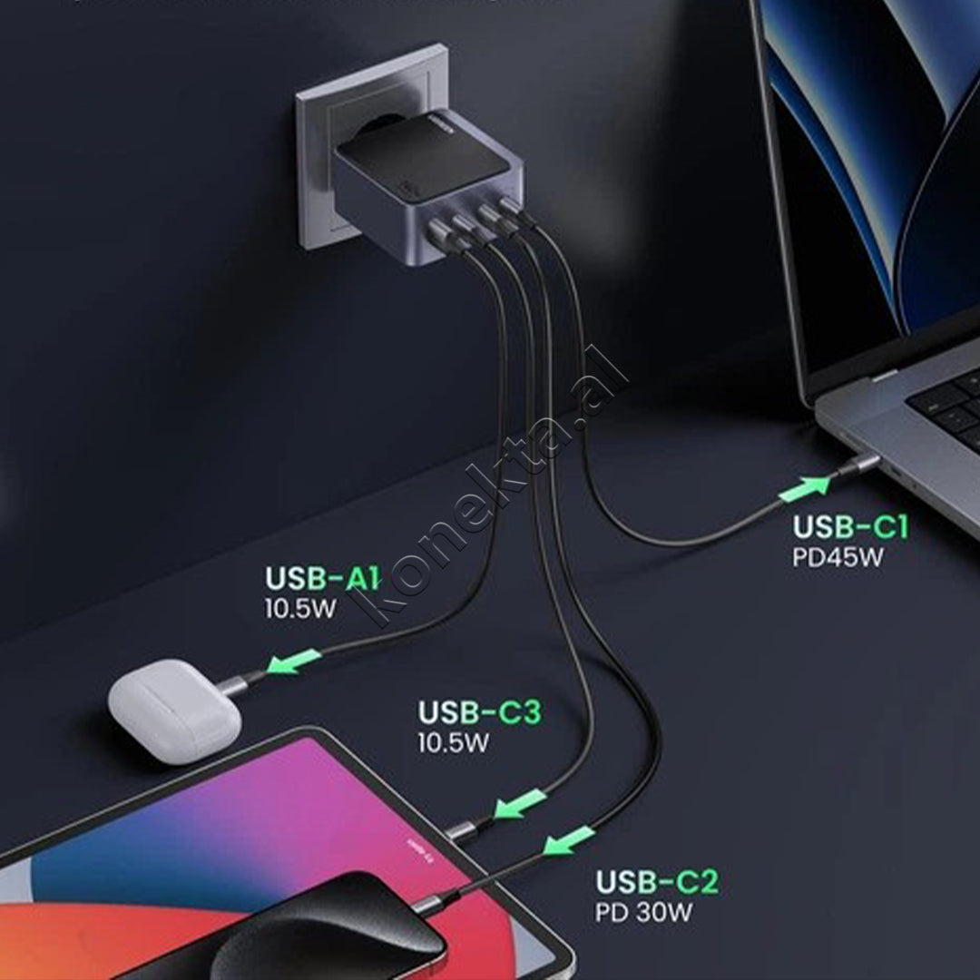 Adaptor Karikimi Me Porta 3xUSB-C Dhe 1xUSB-A 140W Ugreen