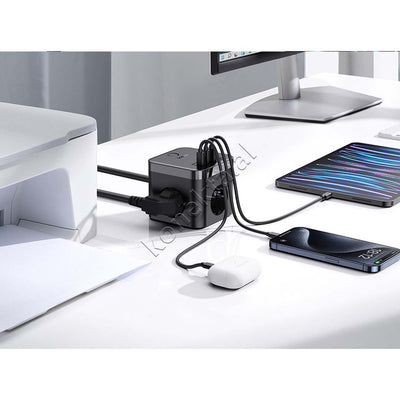Multiprize 3 Vendeshe Me Porta 2xUSB-A Dhe 2xUSB-C Baseus