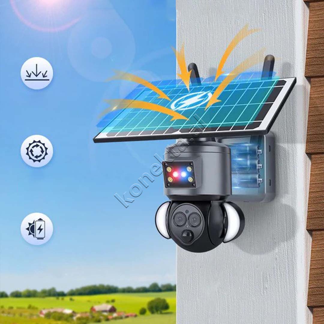 Kamera Sigurie Per Shtepi Outdoor 6MP Me Panel Solar Dhe Karte SIM