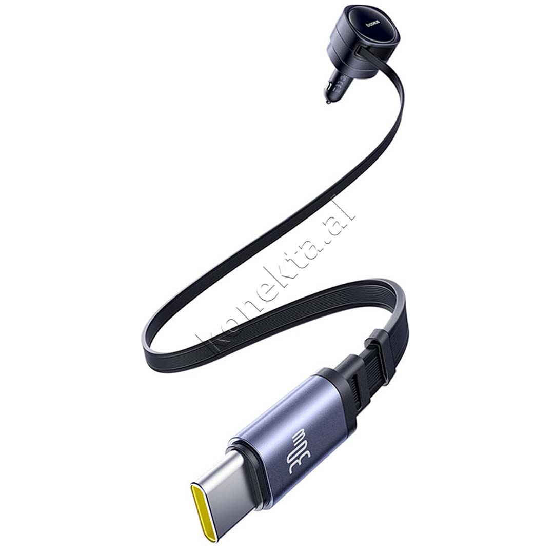 Adaptor Karikimi Per Makine 60W Me Fishe Lightning Dhe Type-C Te Terheqshme Baseus