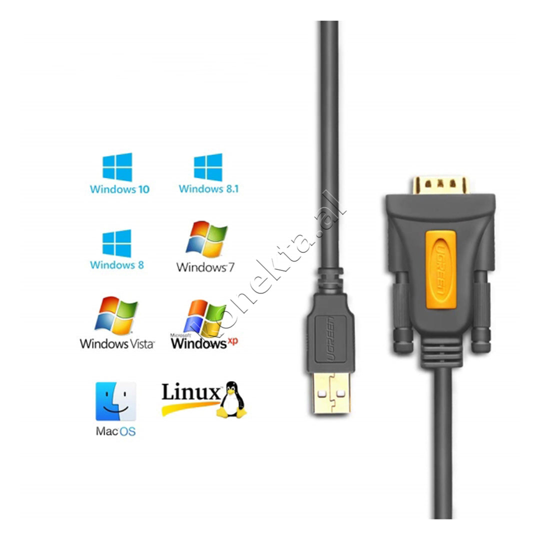 Kabell USB-A (M) Ne DB9 RS-232 (M) Ugreen 2m