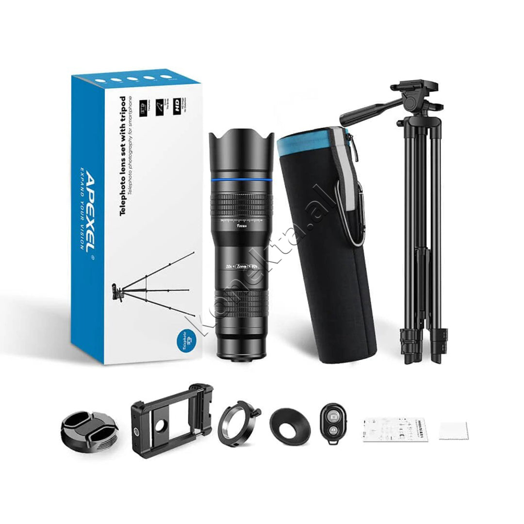 Set Lente Zmadhimi 20-40X Me Tripod Per Smartphone Apexel