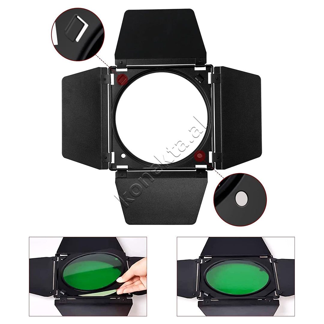 Set Profesional Barndoor Kit Per Modifikimin E Drites Godox BD-04