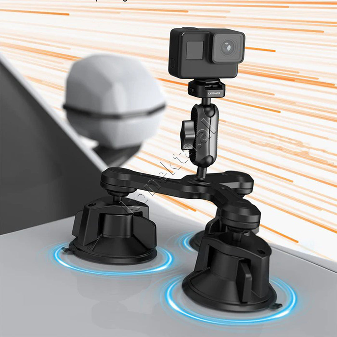 Mbajtese 360° Per Kamera Sportive Me Tre Kupa Me Vakum Per Makine Lenyes