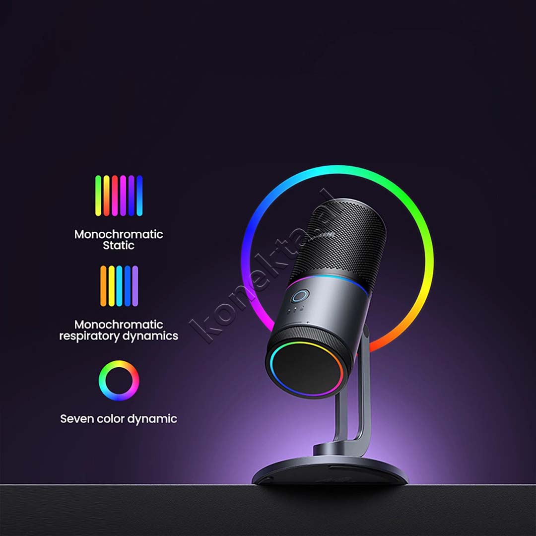 Mikrofon Profesional Me Drejtim Cardioid Dhe Drita RGB UGreen