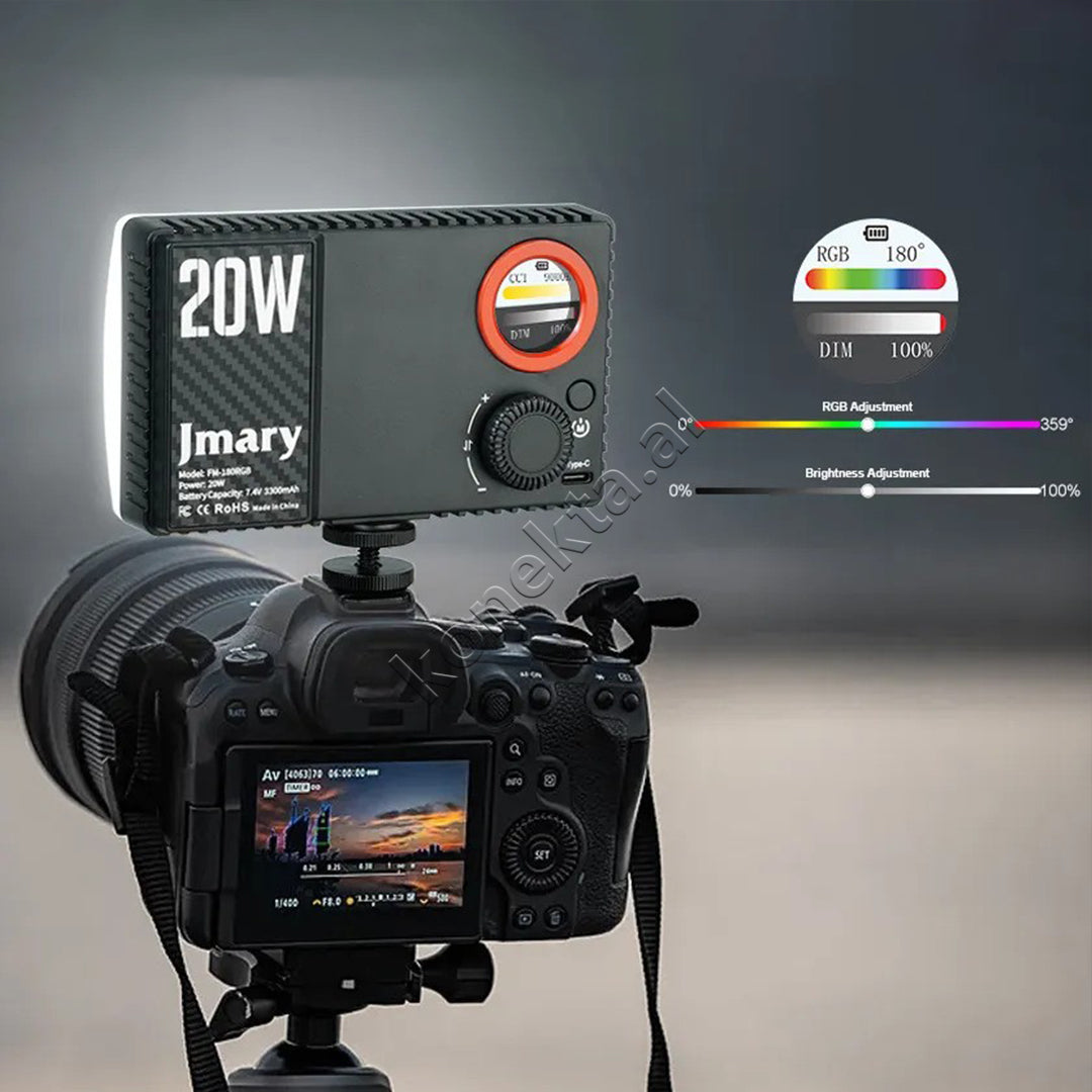 Drite Led Profesionale RGB 20W Per Video Dhe Fotografi Jmary