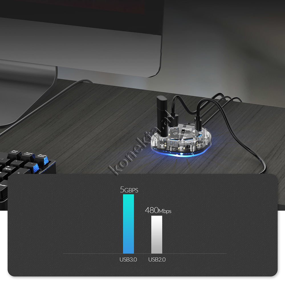 Adaptor Me 7 Porta USB3.0 Per Kompjuter / Laptop Me Porte USB