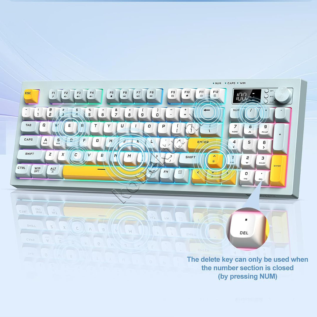 Tastiere Gaming Tri-Mode RGB Me Ekran LCD Onikuma