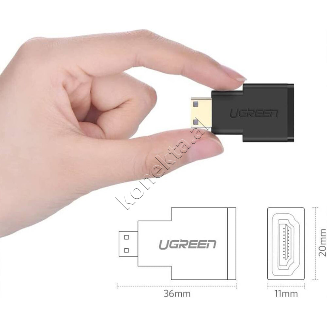 Adaptor Mini HDMI (M) - HDMI (F) Ugreen