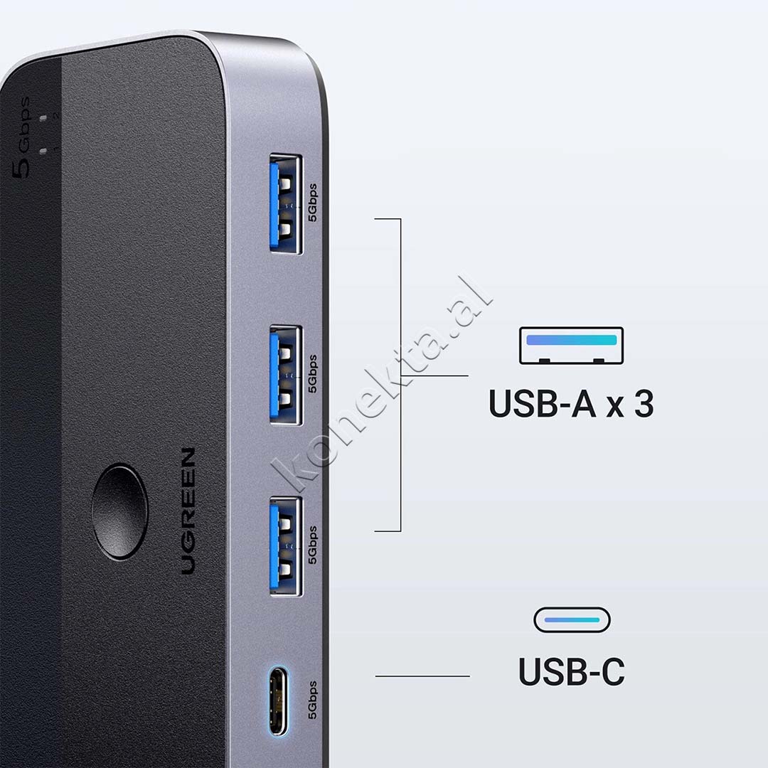 Switch Ugreen 2 Ne 4 Me Porta 3xUSB 3.0 Dhe 1xUSB-C