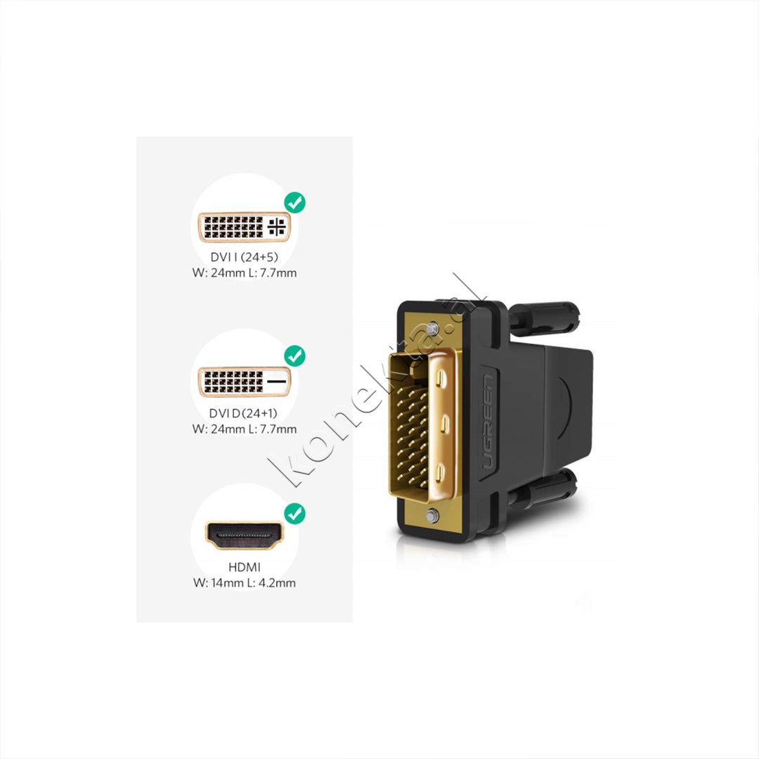 Adaptor DVI (24+1)(M) Ne HDMI (F) Ugreen