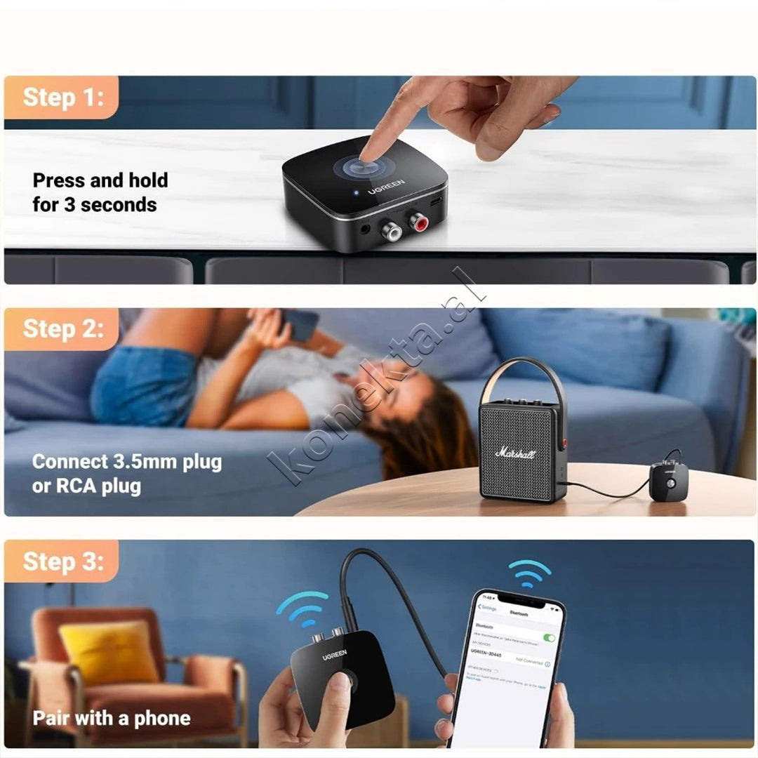 Marres Audio Bluetooth 5.3 Me Dalje 2x RCA Dhe 3.5 mm UGreen
