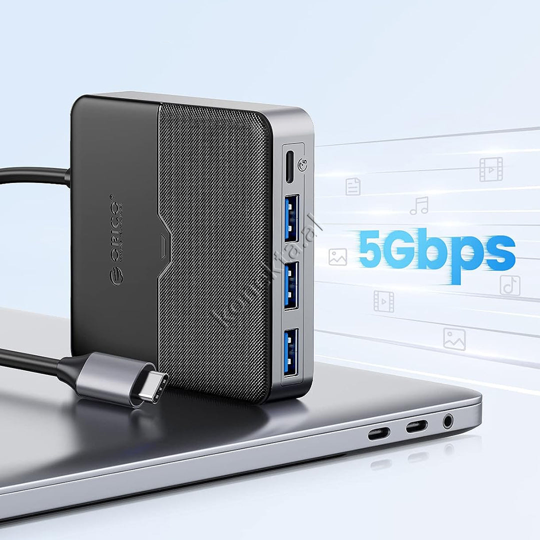 Adaptor HUB Type-C Orico 6 Në 1 Me Port HDMI 4k@30Hz Dhe PD 100W