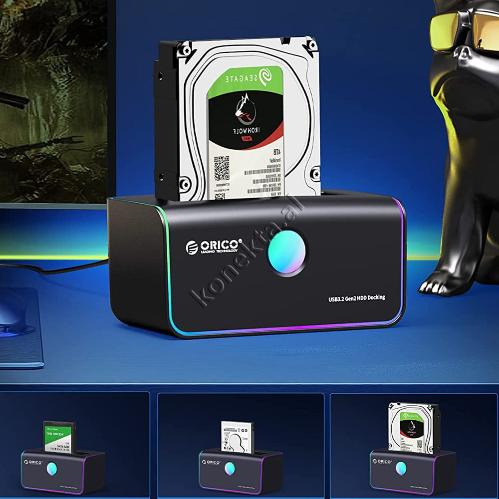 Lexues Hard Disk & SSD 3.5" / 2.5" Orico Me Porte Type-C Me Llambe RGB