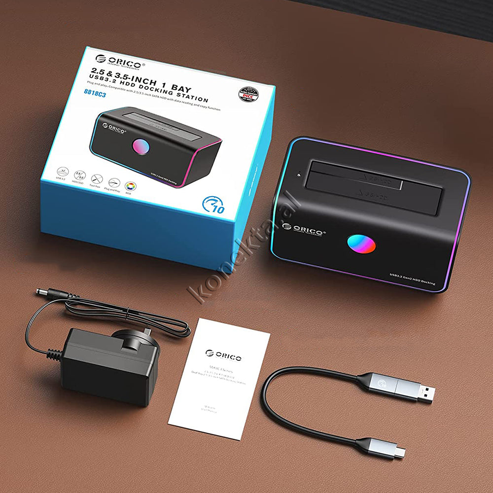 Lexues Hard Disk & SSD 3.5" / 2.5" Orico Me Porte Type-C Me Llambe RGB