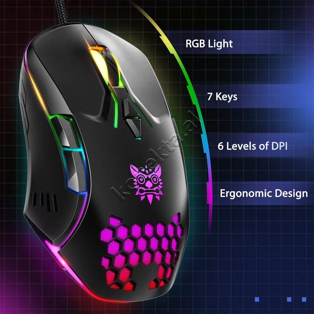 Maus Gaming Me Kabell RGB 6400 DPI Onikuma