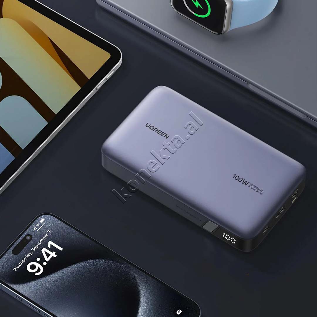 Bateri E Jashtme UGreen 20000mAh 100W Me 3 Porta