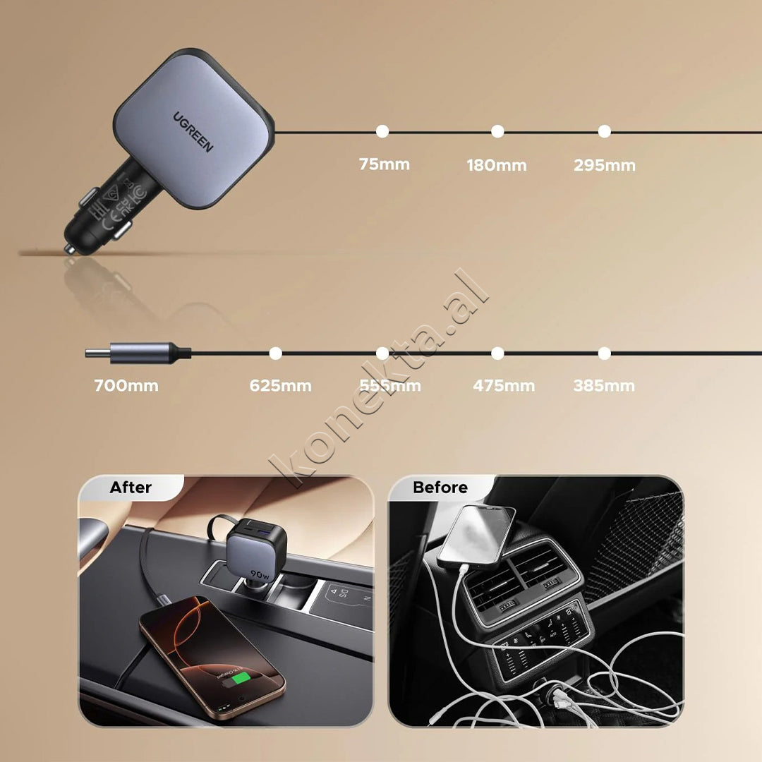 Karikues Makine Nexode 90W Me Kabell USB-C Te Integruar Ugreen