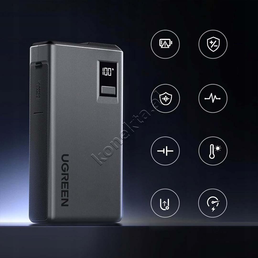 Bateri E Jashtme Multifunksionale Starter 12'000mAh Per Makine Me Panel Digjital Dhe Drite