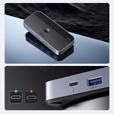 Switch Ugreen 2 Ne 4 Me Porta 3xUSB 3.0 Dhe 1xUSB-C