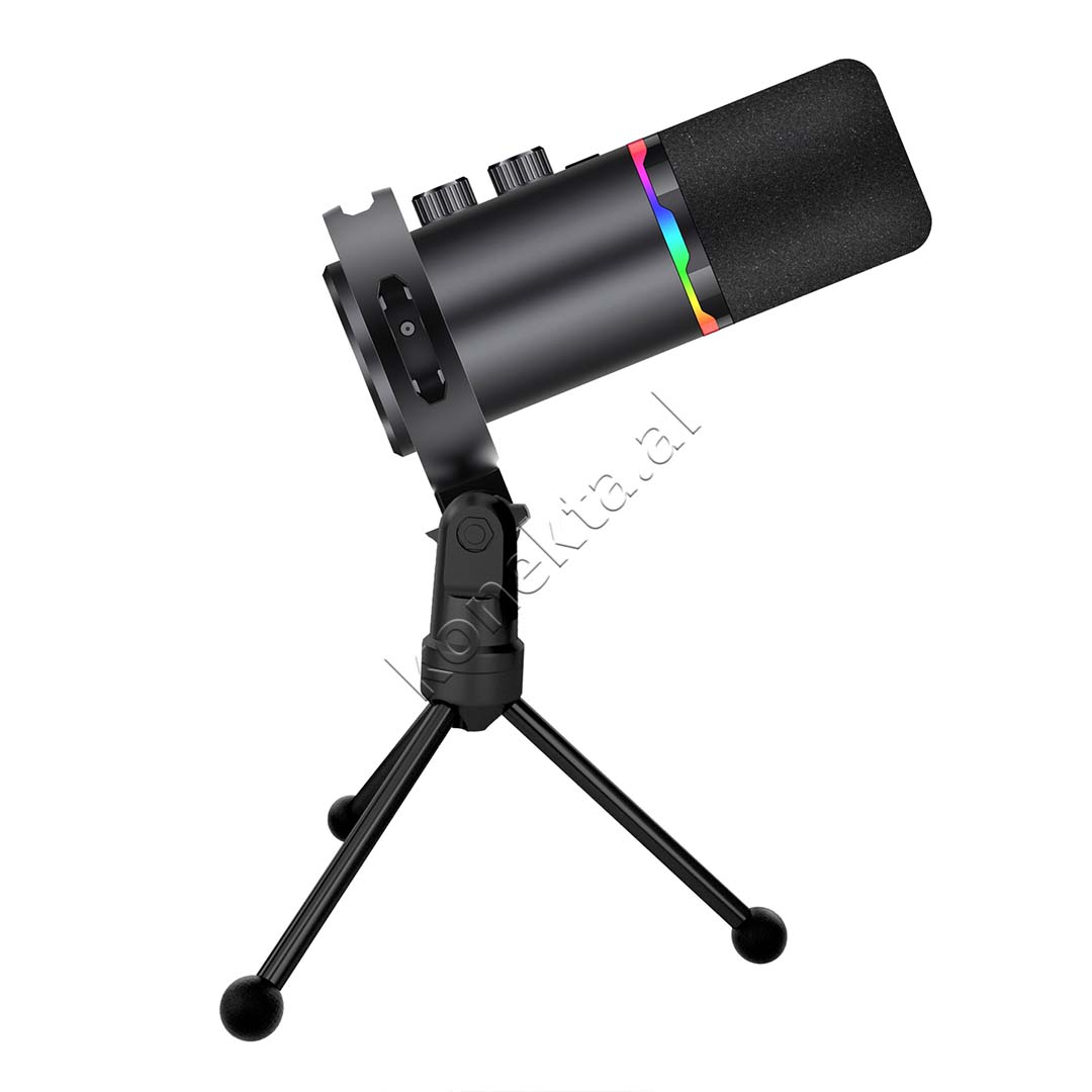 Mikrofon USB/XLR Me Krah Mbajtës Dhe Drita RGB Yanmai