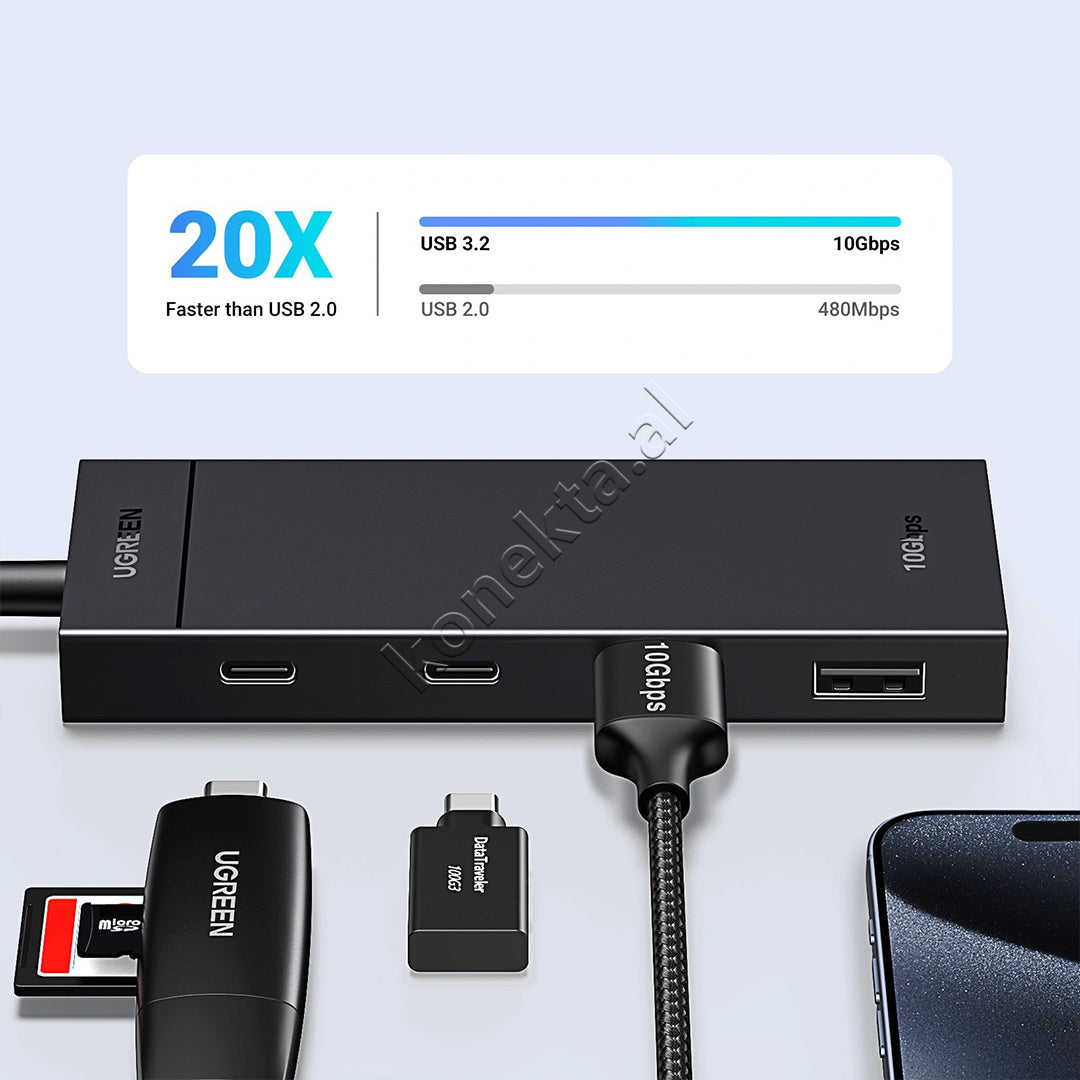 Hub Splitter UGreen Me Porta 2x USB-A + 2x USB-C 10Gbps