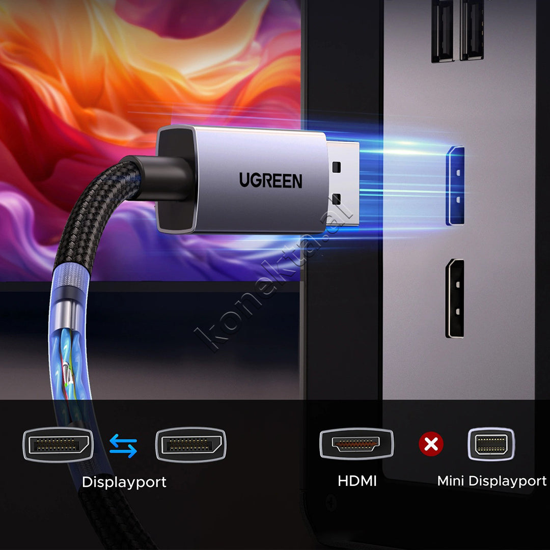 Kabell DisplayPort Ne DisplayPort 2.1 16K Ugreen 1m