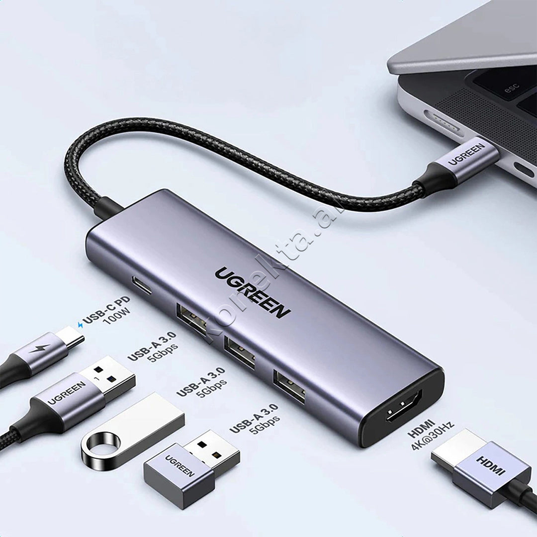 Hub 5 Ne 1 UGreen Me Porta 3xUSB-A + 1xUSB-C + 1xHDMI
