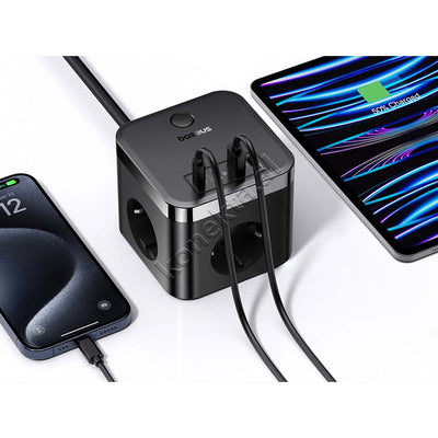 Multiprize 3 Vendeshe Me Porta 2xUSB-A Dhe 2xUSB-C Baseus