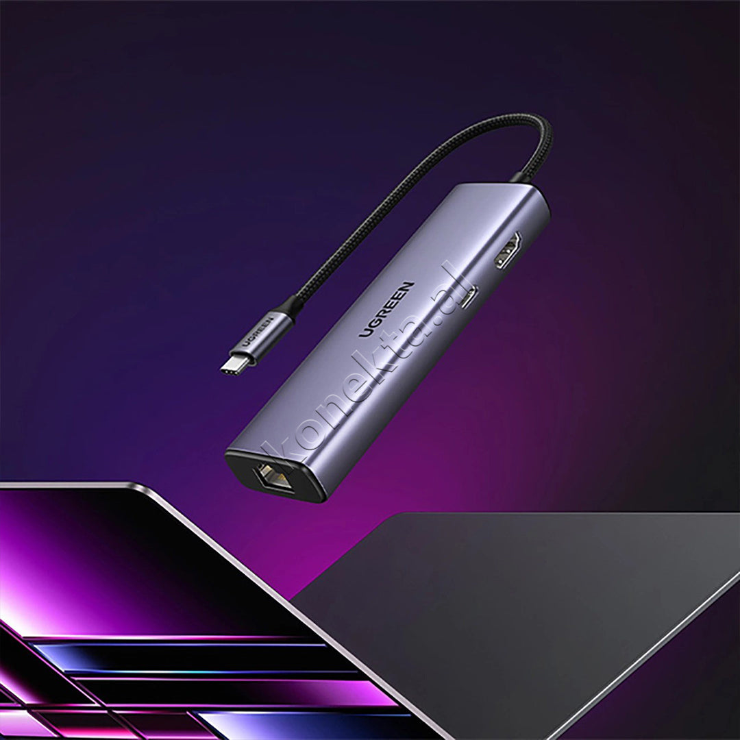 Hub 6 Ne 1 UGreen Me Porta 3xUSB-A + 1xUSB-C + 1xHDMI + 1xRJ45