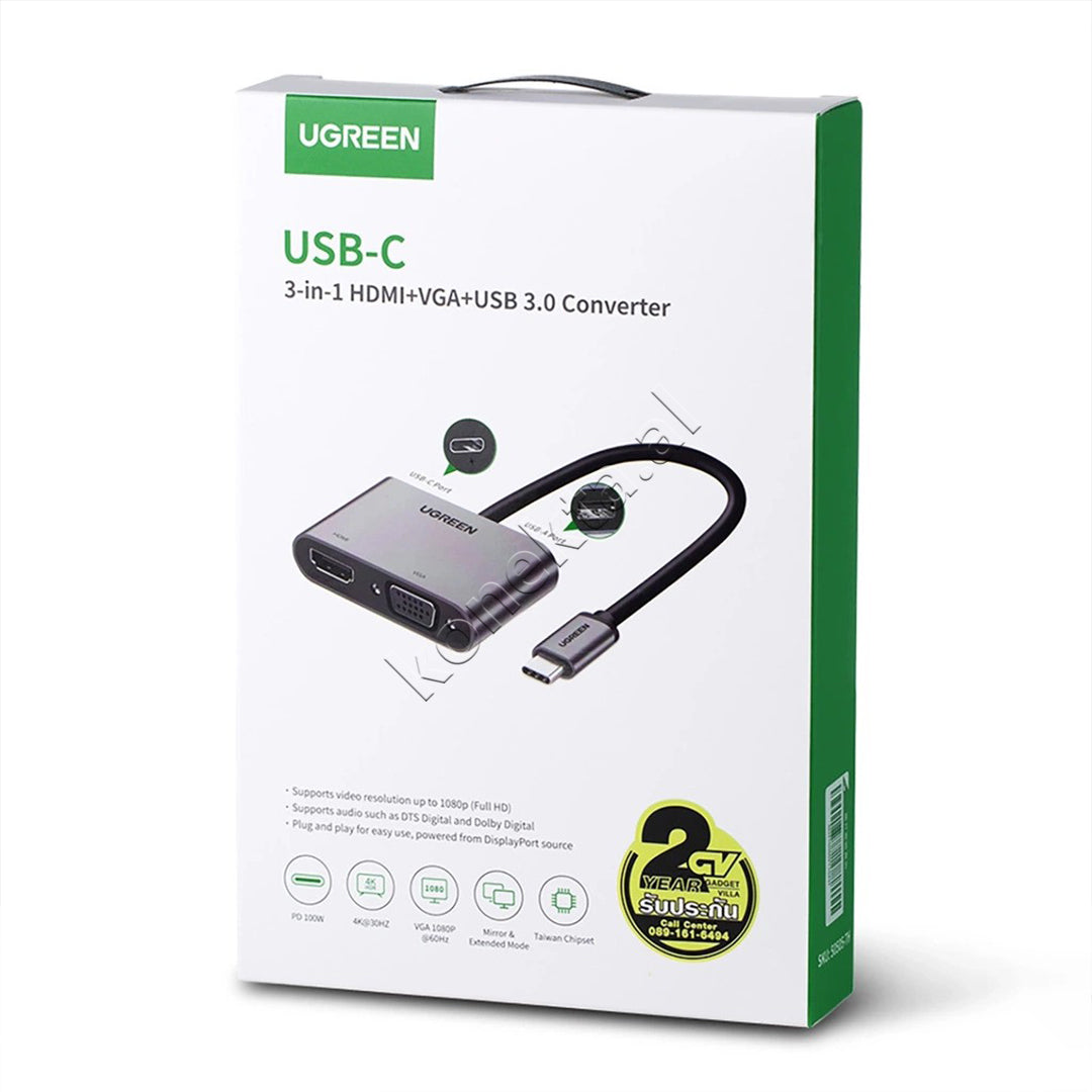 Adaptor USB-C Ne HDMI+VGA+USB-A+ USB-C Ugreen