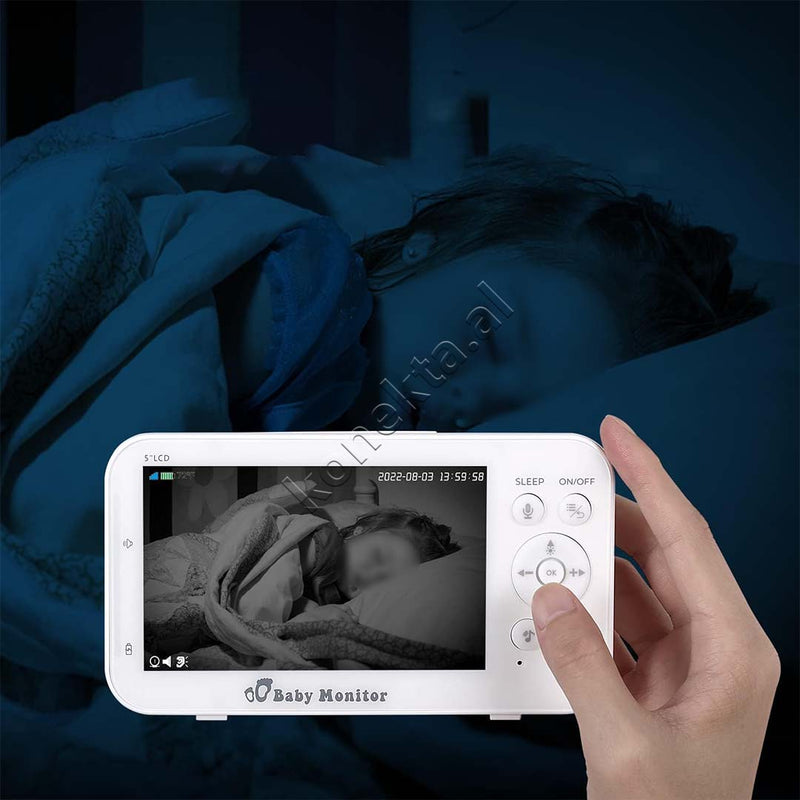 Kamera Per Monitorimin E Foshnjes Me Ekran 5" Dhe Mikrofon Te Integruar