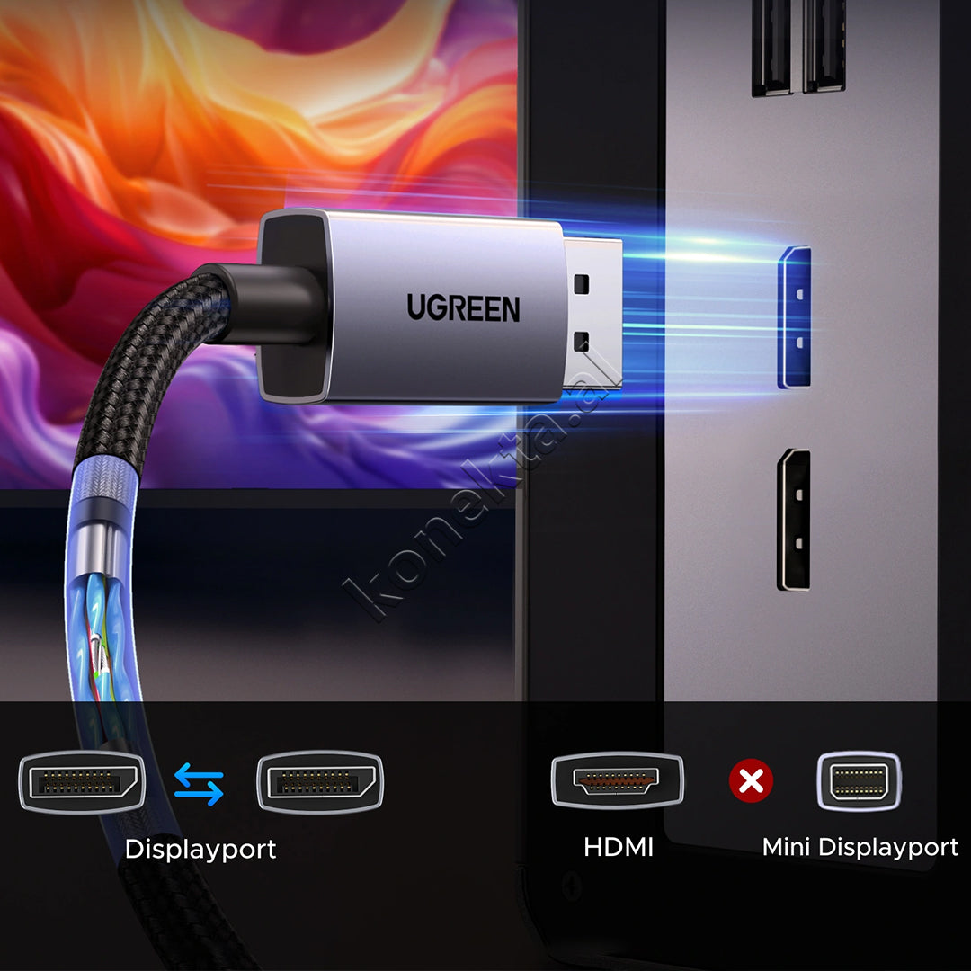 Kabell DisplayPort Ne DisplayPort Ugreen 2m