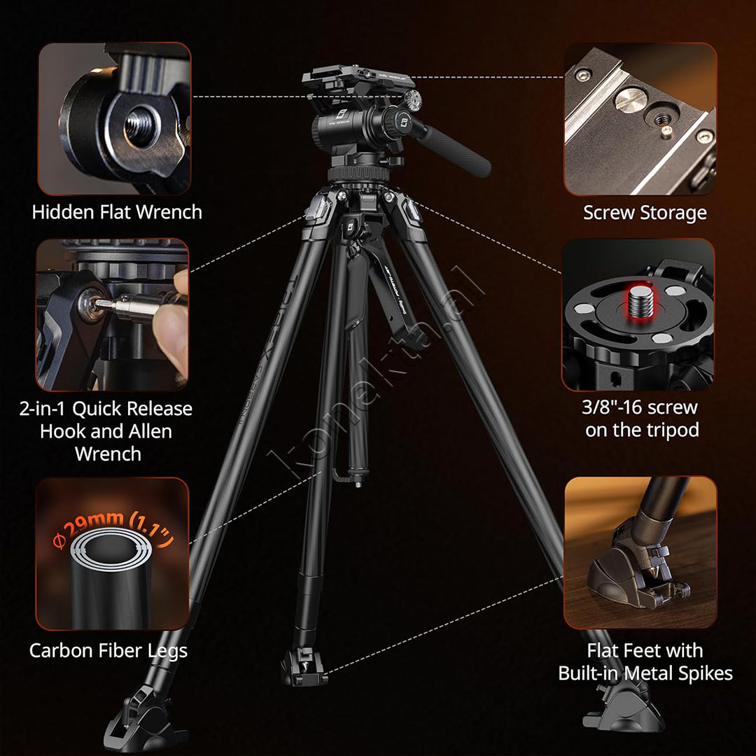 SmallRig x Potato Jet TRIBEX CARBON II Hydraulic Tripod 5756