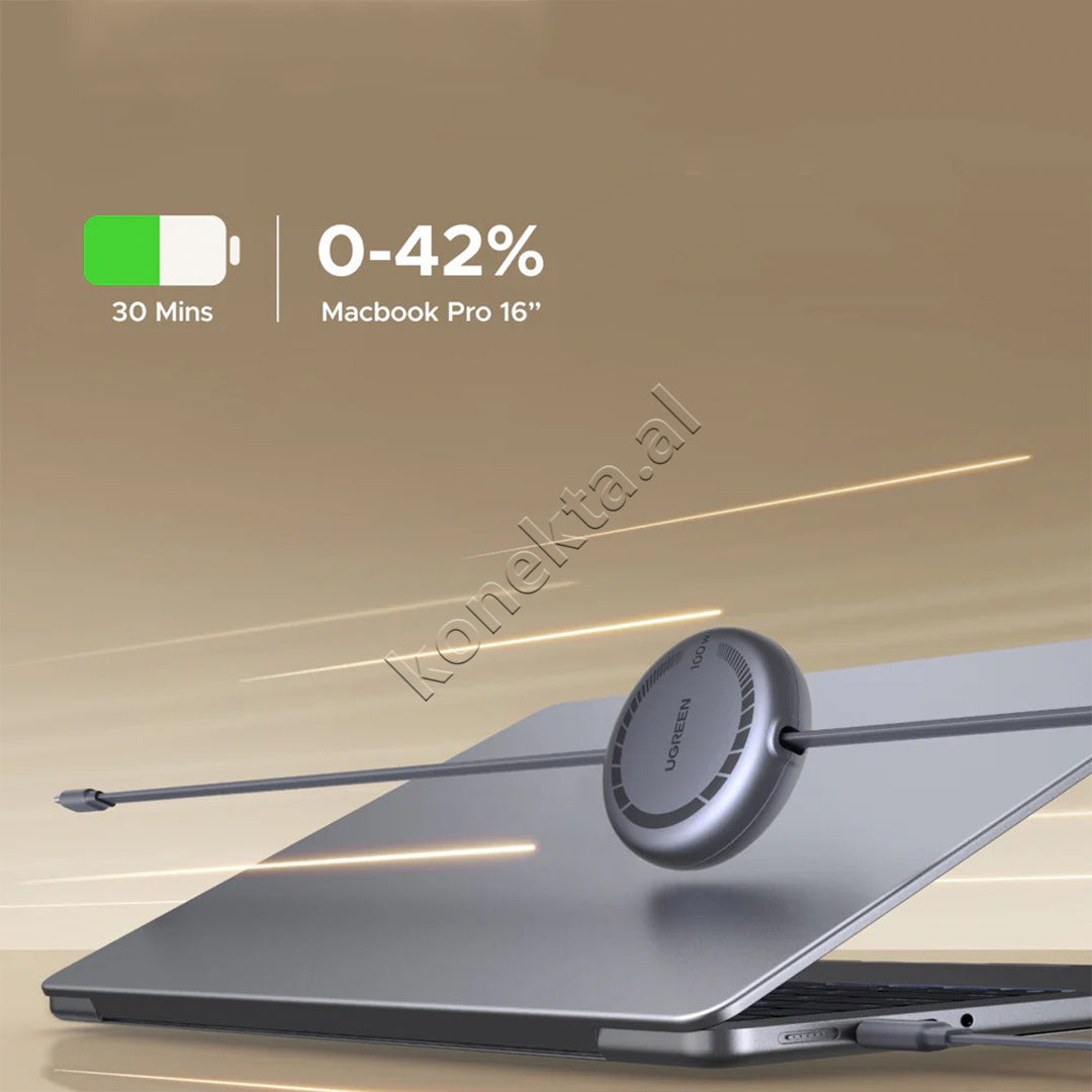 Kabllo Inteligjente USB-C 100W 1m Me Terheqje Automatike Ugreen
