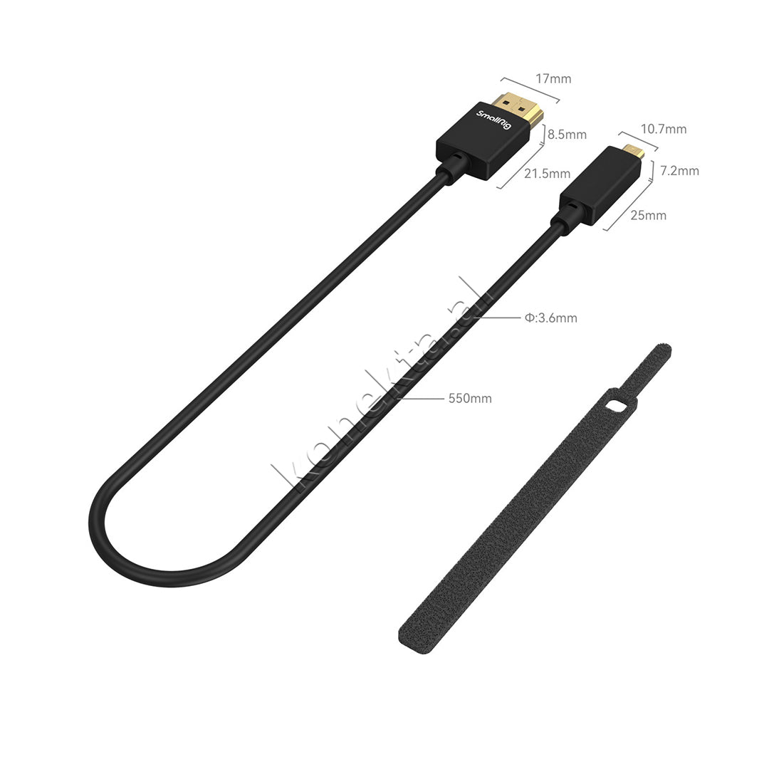Kabell Micro HDMI 2.0 - HDMI 2.0 4K 55cm SmallRig 3043B