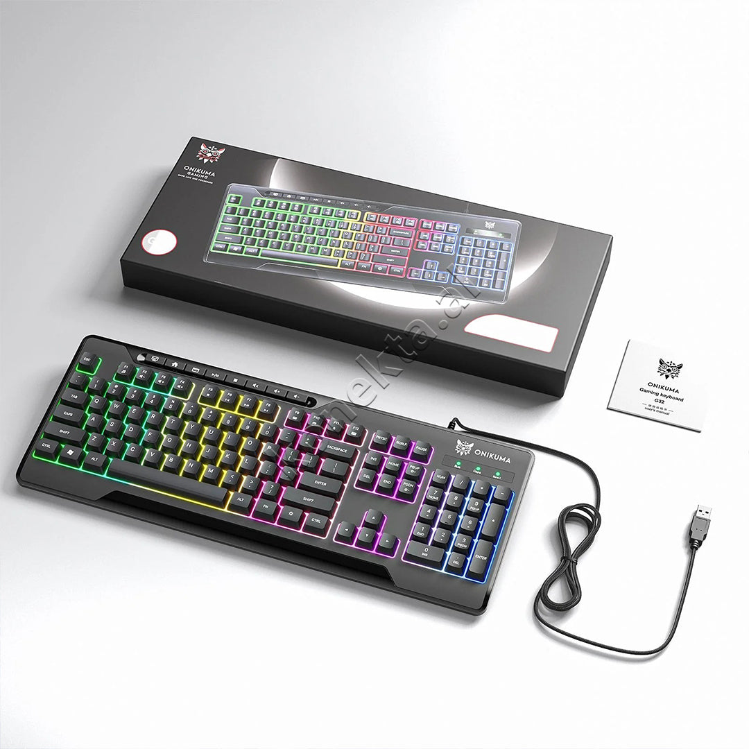 Tastiere Gaming Ergonomike Me Ndriçim RGB Onikuma