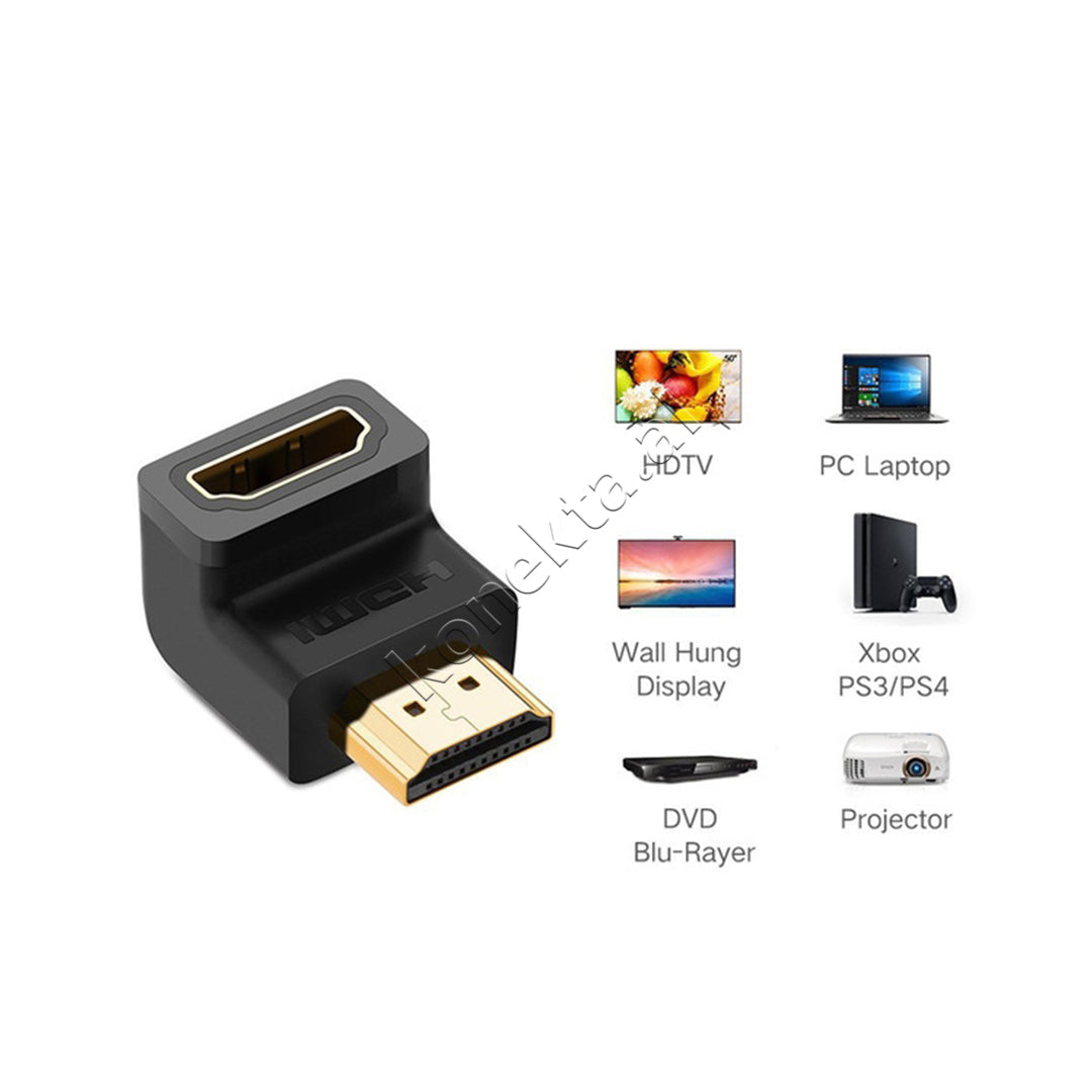 Adaptor HDMI (M) - HDMI (F) Down-Angled Ugreen