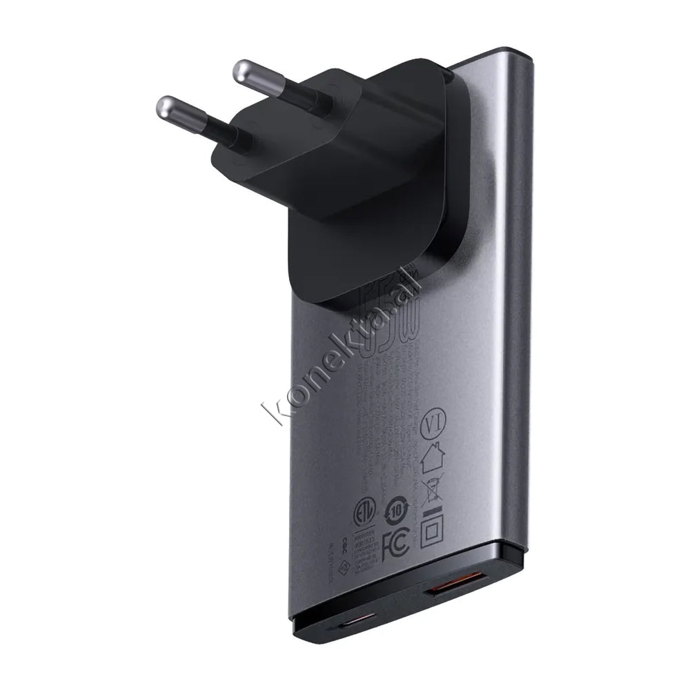 Karikues Ultra i Hollë 65W Baseus Me 1 Porta Type-C Dhe 1 Porte USB