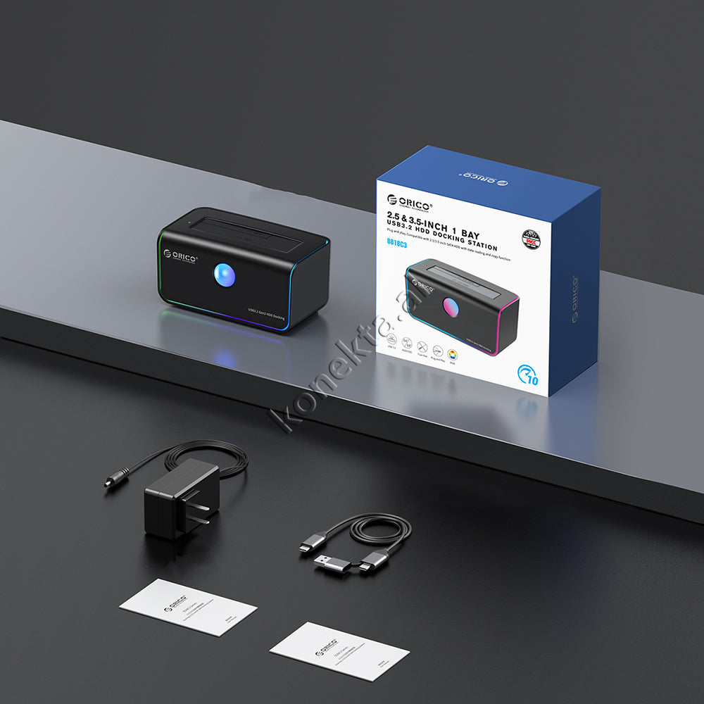 Lexues Hard Disk & SSD 3.5" / 2.5" Orico Me Porte Type-C Me Llambe RGB