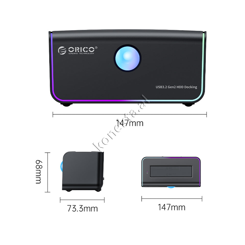 Lexues Hard Disk & SSD 3.5" / 2.5" Orico Me Porte Type-C Me Llambe RGB