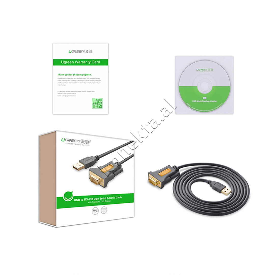 Kabell USB-A (M) Ne DB9 RS-232 (M) 1m Ugreen
